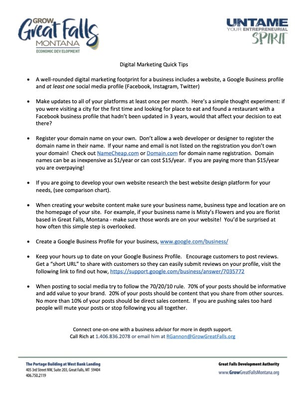 Digital Marketing Quick Tips